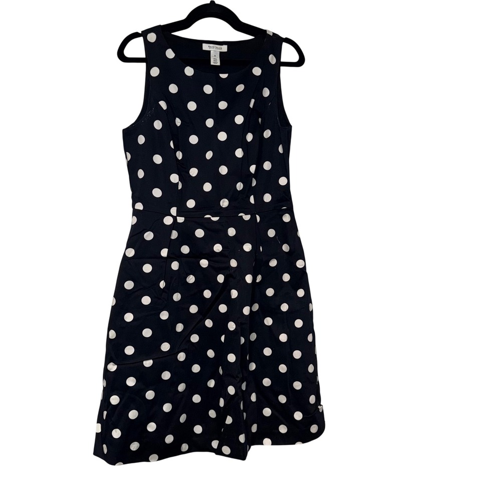 White House Black Market Polka Dot Fit & Flare Dress Womens 10